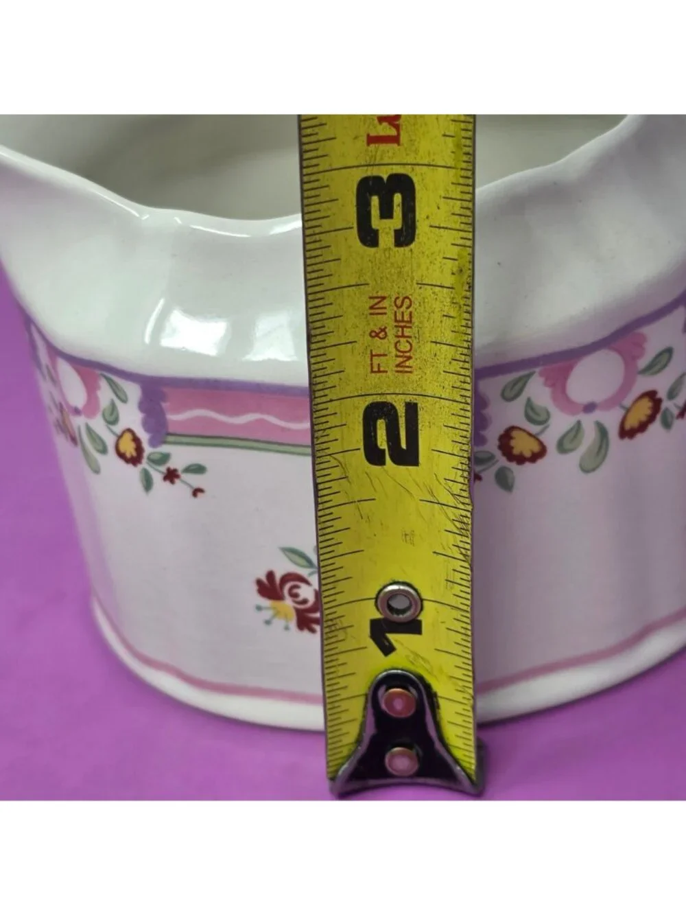 Laura Ashley Alice Creamer Pitcher Made In England‎ Floral Pink White Ceramic